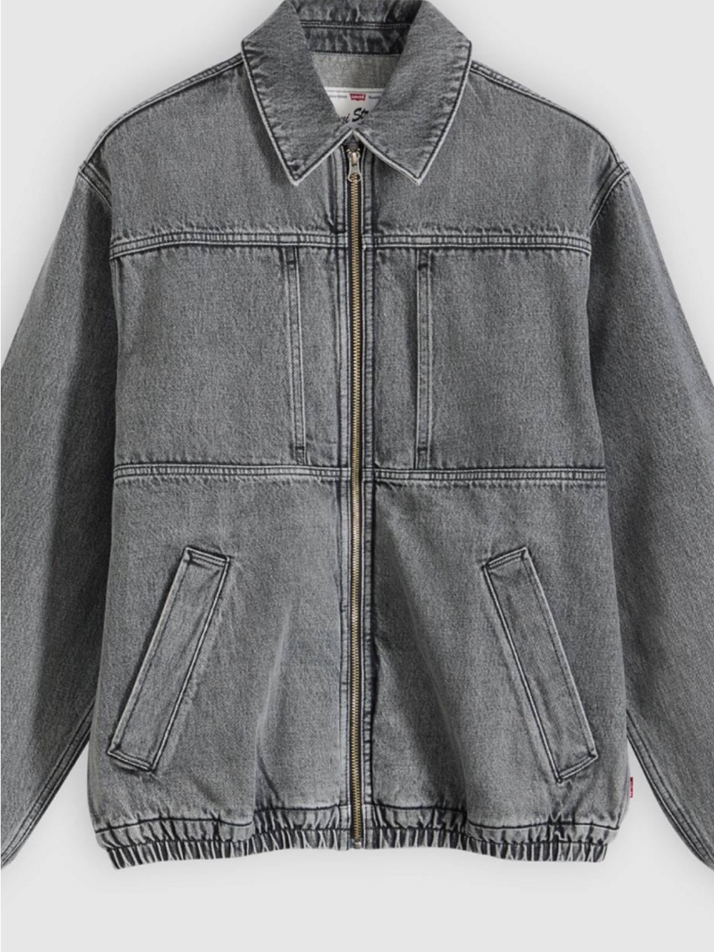 Levi’s Jaanai Men’s M Full Zip Gray Denim Jean Jacket Inner Pockets Runs Big..